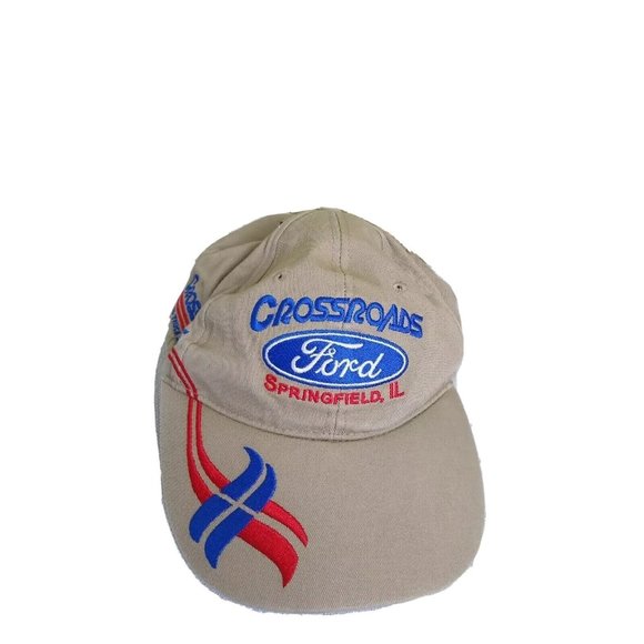 Ford Other - Ford Cross Roads Hat Beige Red and Blue Embroidery Cap Adjustable Springfield IL